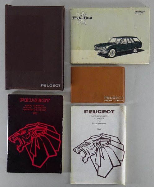 Bordmappe + Betriebsanleitung Peugeot 504 Familiale Stand 07/1971