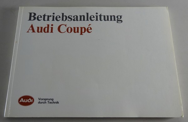 Betriebsanleitung / Handbuch Audi 80 Coupe Typ 89 incl. Quattro Stand 07/1990