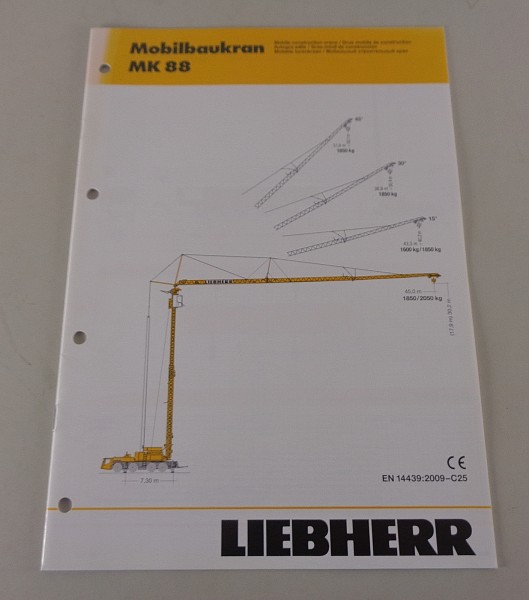 Datenblatt / Technische Beschreibung Liebherr Mobilbaukran MK 88 von 04/2010