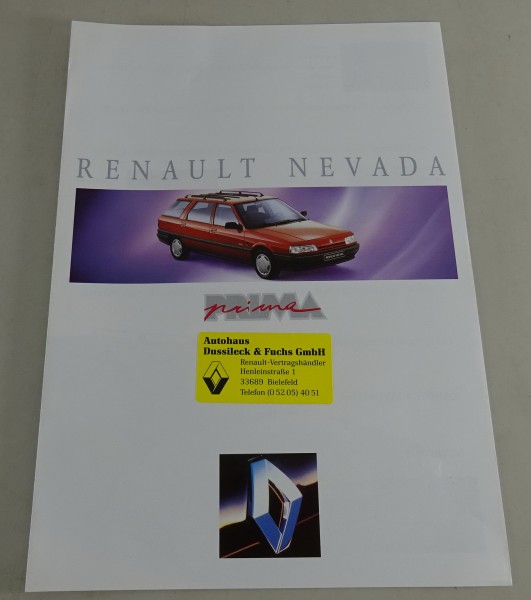 Prospekt / Broschüre Renault Nevada Prima Stand 07/1993