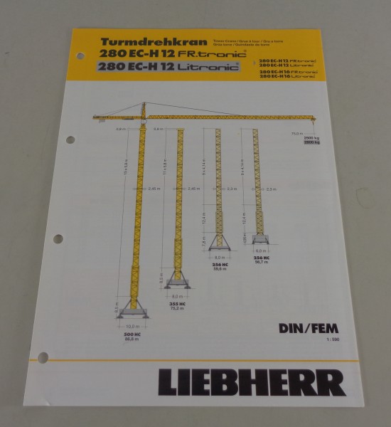 Datenblatt Liebherr Turmdrehkran 280 EC-H 12 / 280 EC-H 12 Litronic von 03/2004