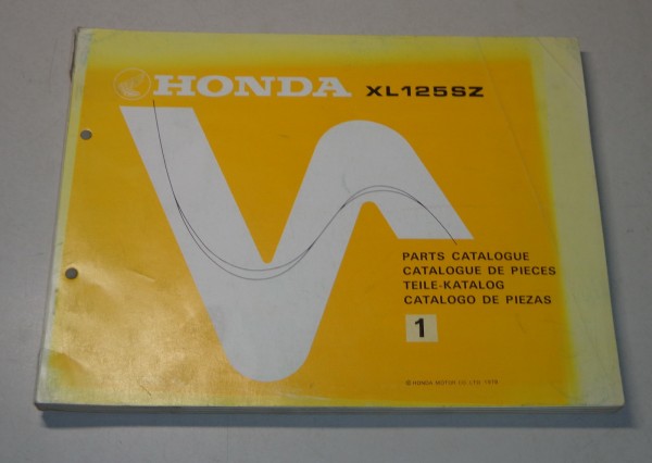 Teilekatalog / Ersatzteile / Parts List Honda XL 125 SZ von 1978