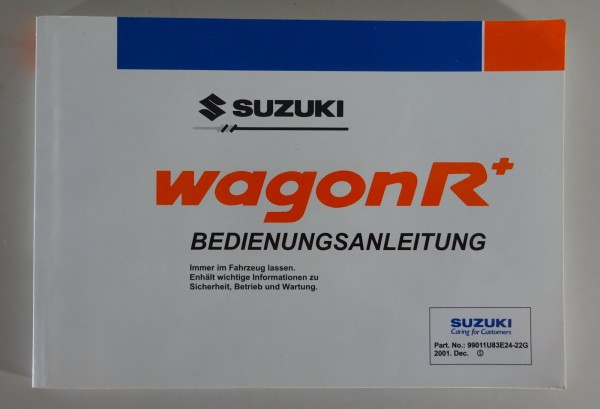 Betriebsanleitung / Handbuch Suzuki Wagon R+ Stand 12/2001