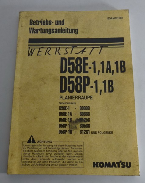 Betriebsanleitung / Handbuch Komatsu Planierraupe D85E-1,1A,1B / D85P-1,1B