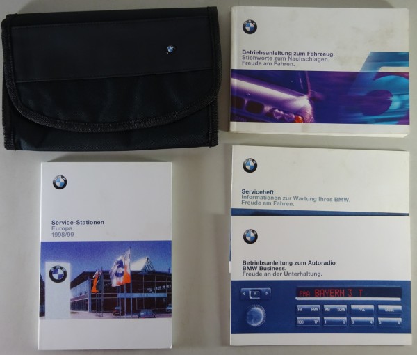 Bordmappe + Betriebsanleitung BMW 5er E39 Limousine/Touring 520 - 540 von 8/1998