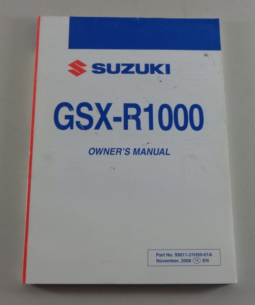 Manuel du Proprietaire Suzuki GSX-R1000 K7 from 11/2006