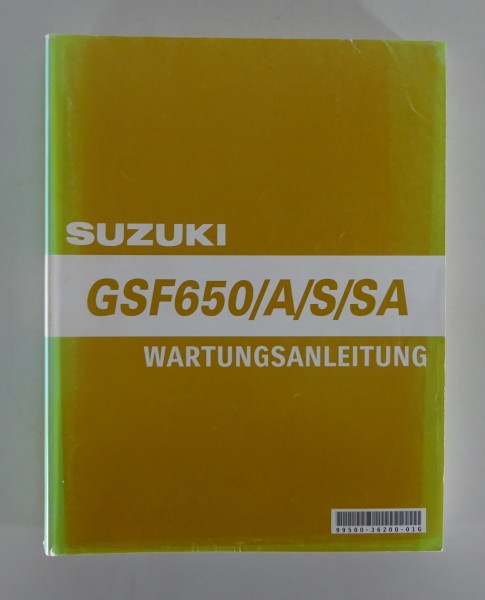 Werkstatthandbuch / Wartungsanleitung Suzuki GSF 650 A, SA, S Bandit von 05/2009