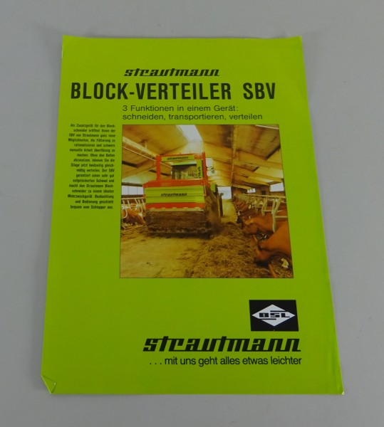Prospekt / Broschüre Strautmann Block-Verteiler SBV Stand 1987