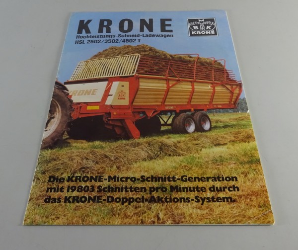 Prospekt Krone Hochleistungs - Schneid - Ladewagen HSL 2502 / 3502 / 4502 T