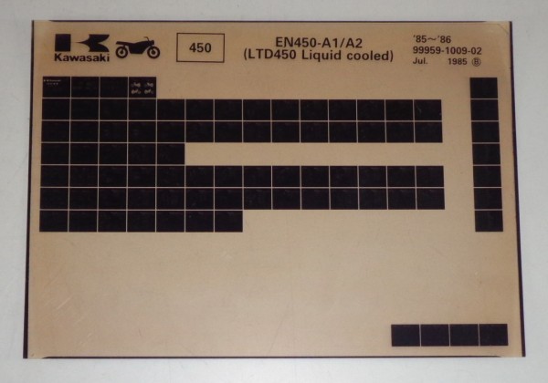 Microfich Ersatzteilkatalog Kawasaki LTD450 Liquid cooled EN450 A1/A2 Stand 7/85