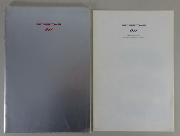 Prospekt Porsche 911 Carrera 2 / 4 / Turbo Typ 964 Stand Mj. 1992 - englisch