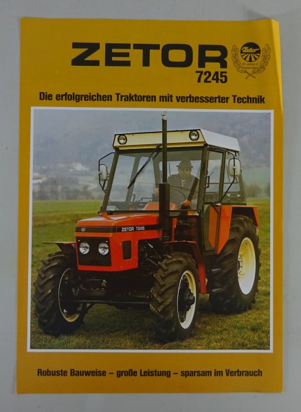 Prospektblatt / Datenblatt Zetor Traktor 7245