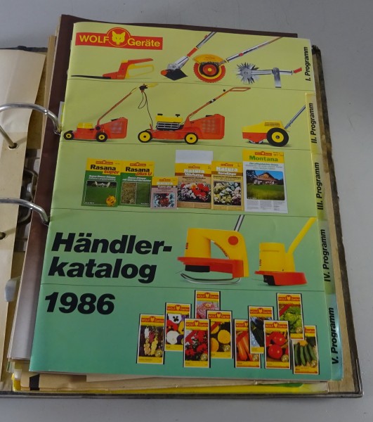 Prospekte - Sammlung Wolf Rasenmäher + Gartengeräte Programm 1982 - 1986