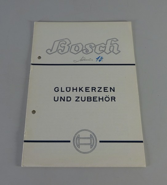 Handbuch Bosch Glühkerzen und Zubehör Stand 07/1938