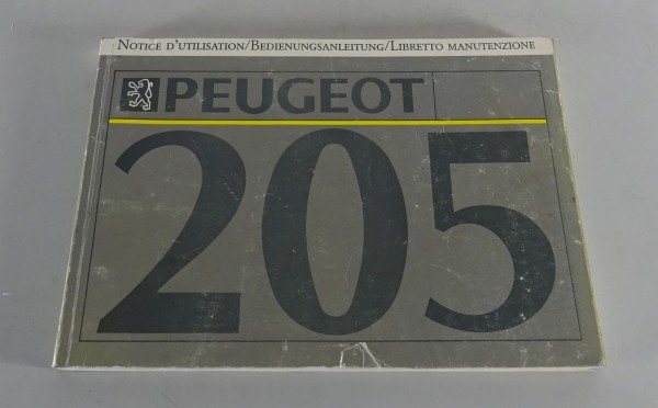 Betriebsanleitung / Handbuch Peugeot 205 incl. GTI von 06/1991