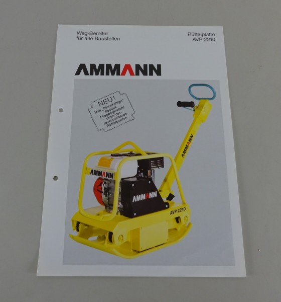 Prospektblatt / Broschüre Ammann Rüttelplatte AVP 2210