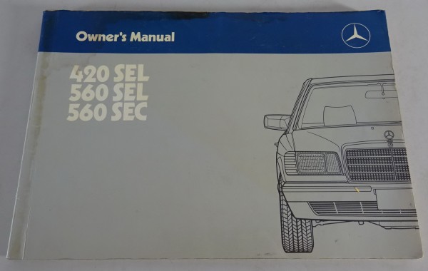 Owner's Manual Mercedes Benz W126 420 / 560 SEL / SEC S-Class von 08/1986