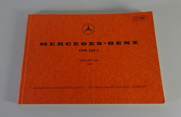 Bildkatalog / Teilekatalog Mercedes-Benz 230 S W111 Heckflosse Stand 10/1965