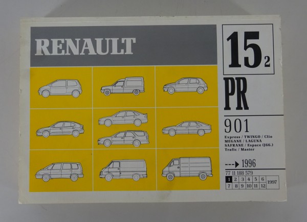 Teilekatalog / Ersatzteilkatalog Renault Express/Twingo/Clio/Megane ec. von 1996