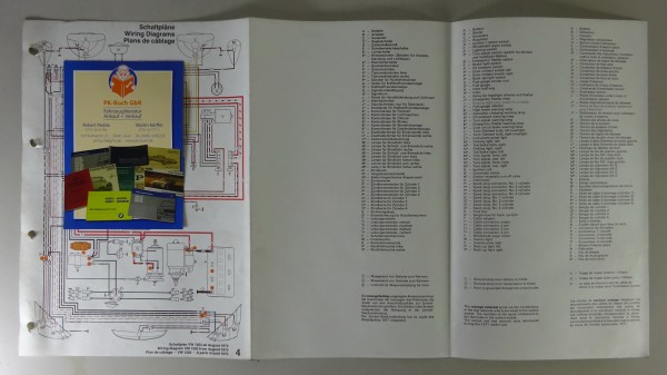 Elektrischer Schaltplan / Stromlaufplan VW Käfer 1302 Modelljahr 1971
