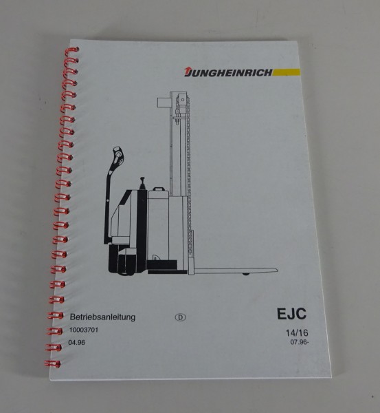 Betriebsanleitung / Handbuch Jungheinrich Elektro-Hubwagen EJC 14/16 von 07/1996