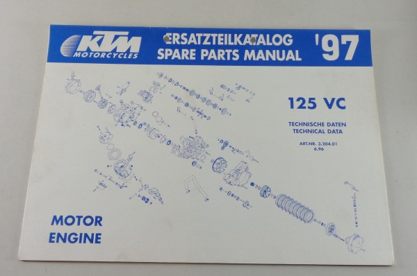 Teilekatalog Motor KTM 125 VC Modelljahr 1997 Stand 06/1996