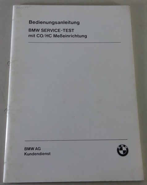Betriebsanleitung / Handbuch BMW Service-Test CO/HC Meßeinrichtung Stand 12/1979