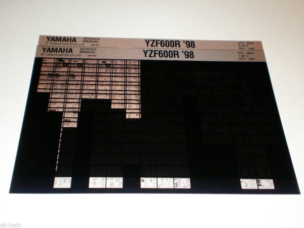 Microfich Werkstatthandbuch Yamaha YZF 600 R ab 1998 Stand 10/1997