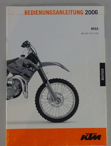 Betriebsanleitung KTM 85 SX Stand 2004 Modelljahr 2006