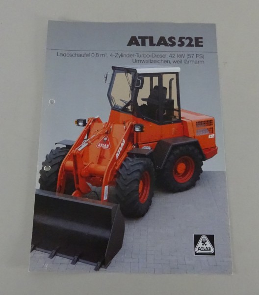 Prospektblatt / Broschüre Atlas Radlader 52 E Stand 04/1993