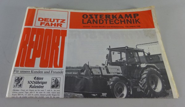Prospekt / Prospektposter Deutz - Fahr Report Osterkamp Landtechnik