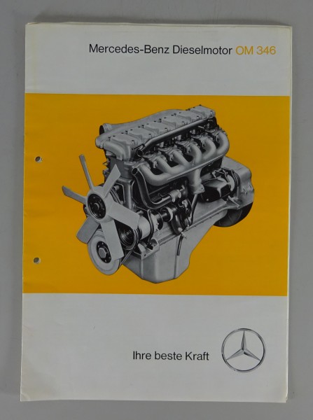 Prospekt / Broschüre + Datenblatt Mercedes Schiffsmotor OM 346 Stand 1964