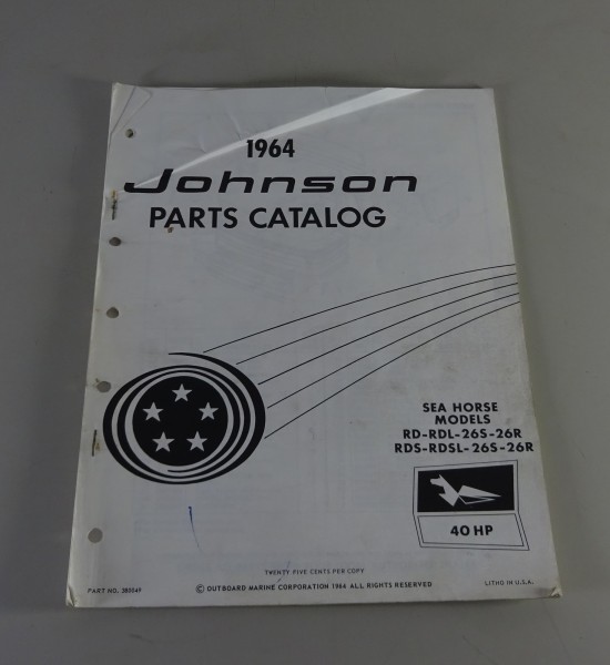 Teilekatalog OMC Johnson Outboards 40 PS Models von 1964