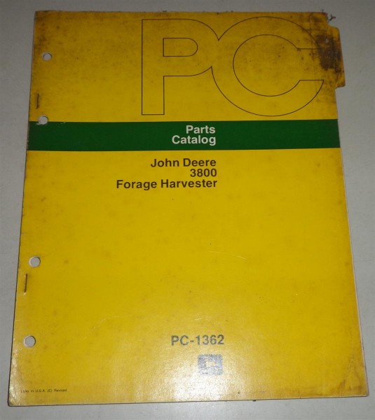 Teilekatalog / Parts Catalog John Deere Forage Harvester / Häcksler 3800 - 04/74
