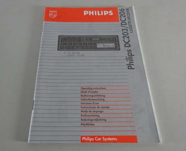 Betriebsanleitung / Handbuch Philips Autoradio DC203 / D206