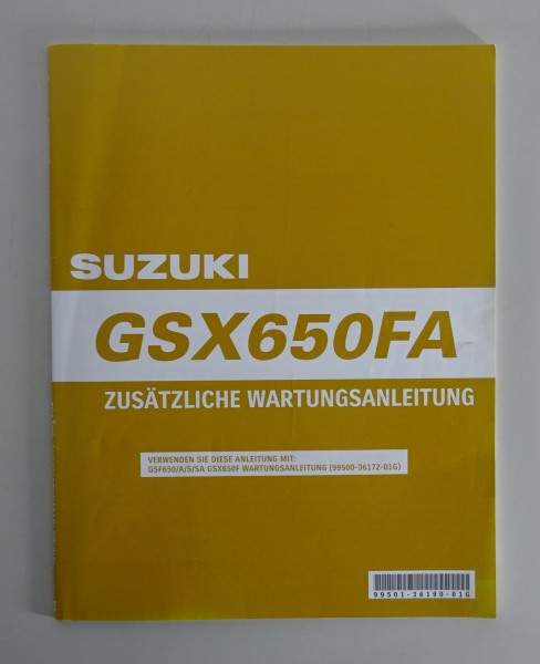 Werkstatthandbuch Nachtrag Suzuki GSX650FA Sporttourer K9 Stand 03/2009