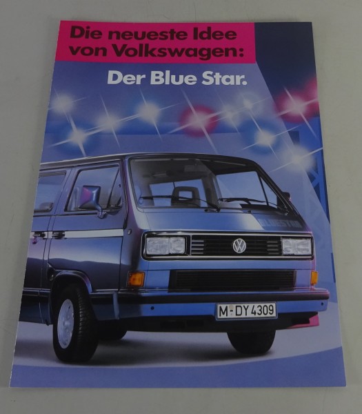 Prospekt / Broschüre VW T3 Transporter - Der Blue Star - Stand 03/1989