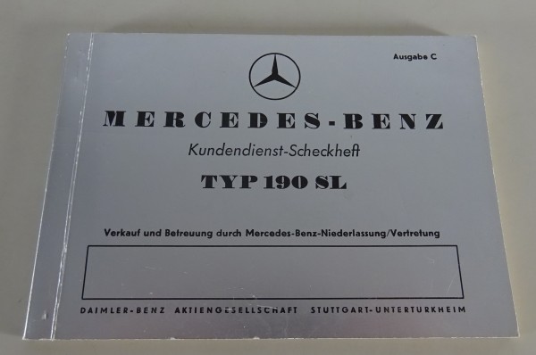 Scheckheft Mercedes-Benz 190 SL R121 ohne Einträge, blanko Original von 1956