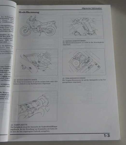 Werkstatthandbuch Honda XRV 750 Africa Twin Typ RD04 Stand 1990