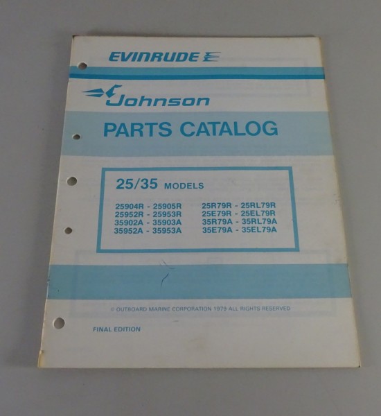 Teilekatalog OMC Evinrude Johnson Outboards 25 / 35 PS Models von 1979