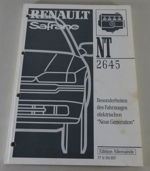 Werkstatthandbuch Renault Safrane elektrische Besonderheiten Stand 1997