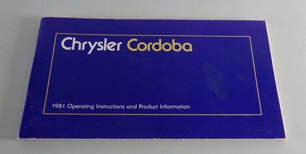 Owner´s Manual / Handbook Chrysler Cordoba Stand 1981