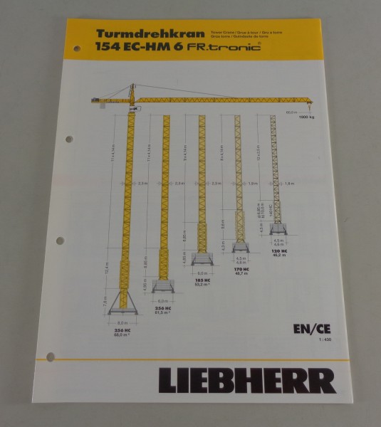 Datenblatt / Technische Beschreibung Liebherr Turmdrehkran 154 EC-HM 6 FR.tronic