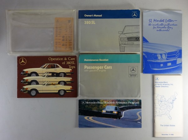 Wallet + Owner´s Manual / Handbook Mercedes-Benz 380 SL Type R107 from 09/1984