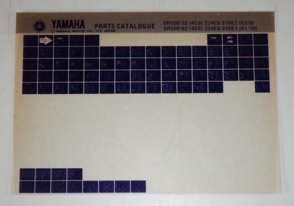 Microfich Parts Catalogue / Ersatzteilkatalog Yamaha SR 500 '82 Stand 06/83