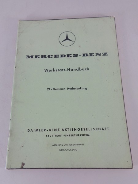 Werkstatthandbuch Mercedes Benz LKW ZF Gemmer Lenkung Gaggengau von 1959