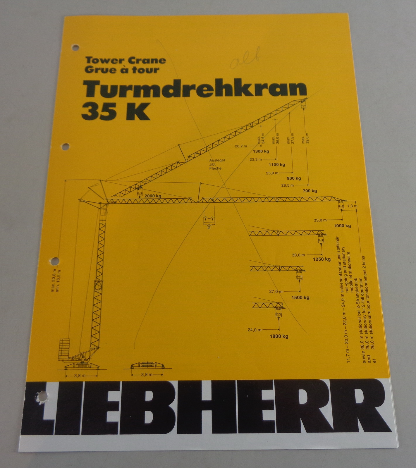 Datenblatt / Technische Beschreibung Liebherr Turmdrehkran 35 K von 08/ ...