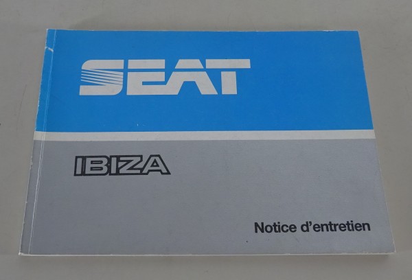 Notice d´utilisation / Manuel d´instrutions Seat Ibiza Stand 01/1989