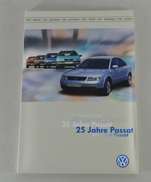 Pressemappe 25 Jahre VW Passat B1 B2 B3 B4 B5 1973-1998 mit Variant, 326, 35i...