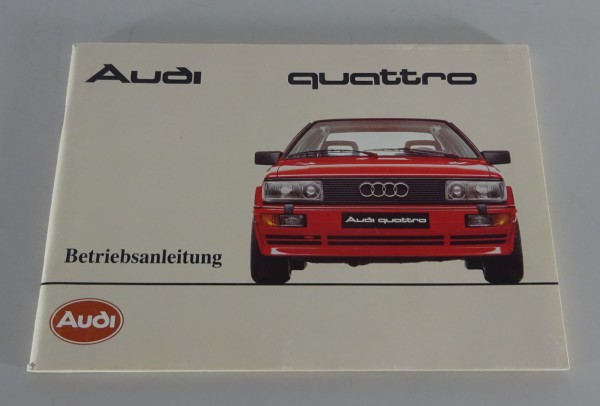 Betriebsanleitung Audi Quattro / Urquattro Coupe 200 PS WR Motor Stand 12/1985